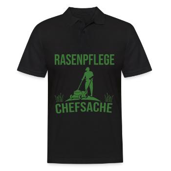 Gartenarbeit Rasenmähen Hobby Gärtner Geschenk - Männer Poloshirt - Schwarz - Vorne - Kai (181cm)