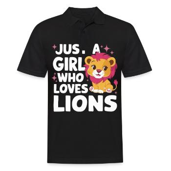 Lion Lion Animal Africa - Men's Polo Shirt - black - Front - Kai (181cm)
