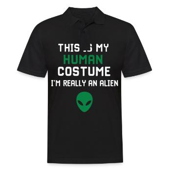 Alien UFO Aliens Außerirdischer - Men's Polo Shirt - black - Front - Kai (181cm)