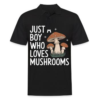 Pilz Pilze Funghi Champignon - Männer Poloshirt - Schwarz - Vorne - Kai (181cm)