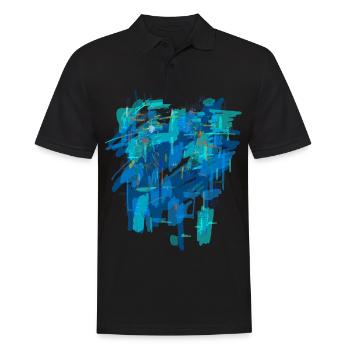 Blauer Hintergrund - Männer Poloshirt - Schwarz - Vorne - Kai (181cm)