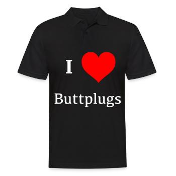j'adore les plug anal coeur rouge love buttplug - Polo Homme - noir - Devant - Kai (181cm)