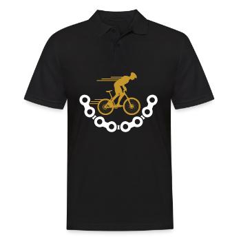 Mountainbike - Männer Poloshirt - Schwarz - Vorne - Kai (181cm)