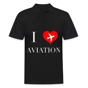 Aviation Flugzeug Liebe - Männer Poloshirt - Schwarz - Vorne - Kai (181cm)