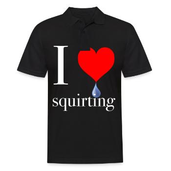 Squirting funny saying sex woman - Men's Polo Shirt - black - Front - Kai (181cm)