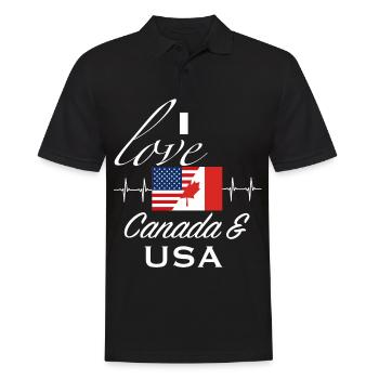 Canada USA amour vacances feuille d'érable cadeau - Polo Homme - noir - Devant - Kai (181cm)