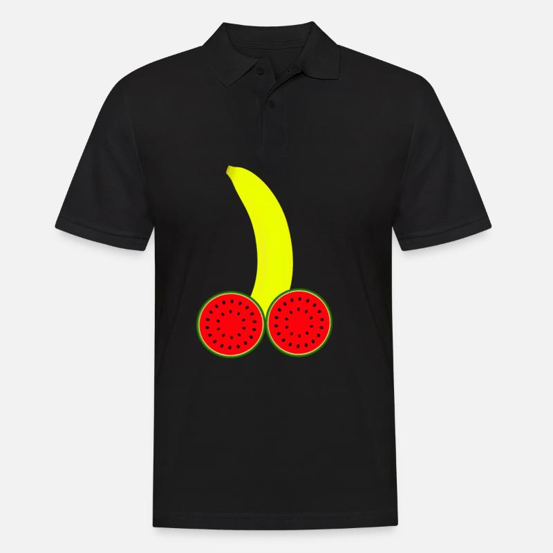 Banana Penis Dick - Männer Poloshirt - Schwarz