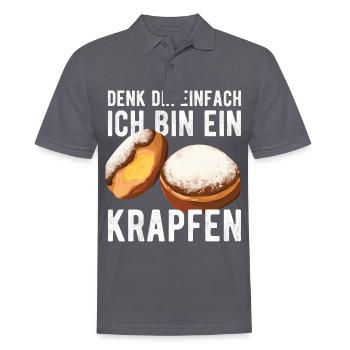 Krapfen Kostüm Krapfen Faschingskostüm - Männer Poloshirt - Anthrazit - Vorne - Nico (186cm)