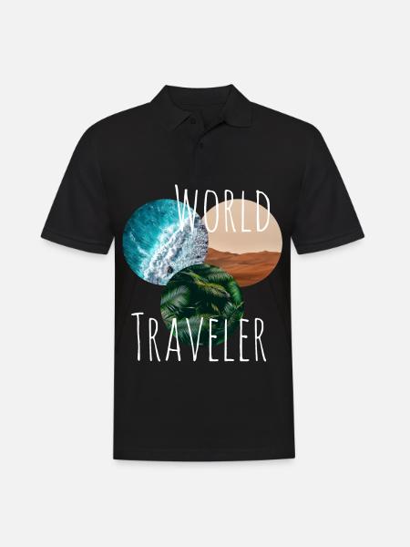 Weltreise - Männer Poloshirt - Schwarz