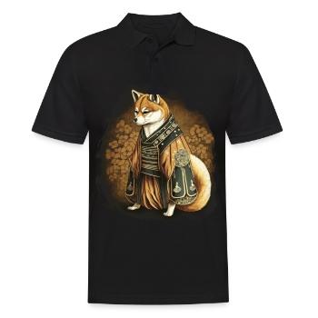 Japan Shiba Inu Hund - Männer Poloshirt - Schwarz - Vorne - Kai (181cm)