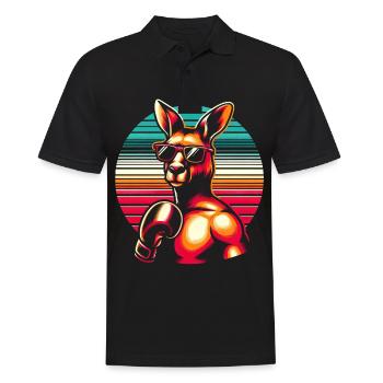 Känguru Boxer - Männer Poloshirt - Schwarz - Vorne - Kai (181cm)