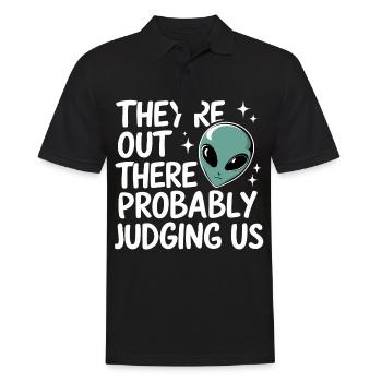 Alien UFO Aliens Außerirdischer - Men's Polo Shirt - black - Front - Kai (181cm)