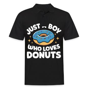 Donut Donuts Süßigkeiten Bagel - Männer Poloshirt - Schwarz - Vorne - Kai (181cm)