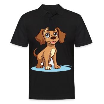 Niedliches Hundedesign für Hundebesitzer - Männer Poloshirt - Schwarz - Vorne - Kai (181cm)