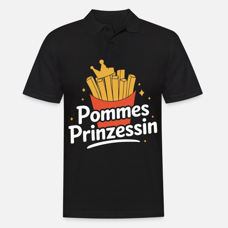 Frites, frites, restauration rapide - Polo Homme - noir