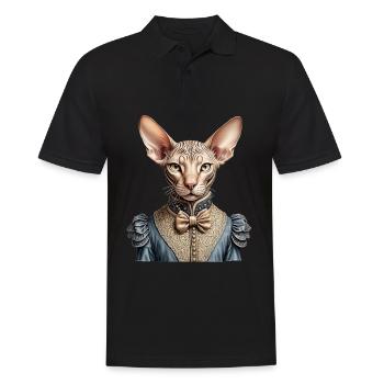 Chat sphynx victorien - Polo Homme - noir - Devant - Kai (181cm)