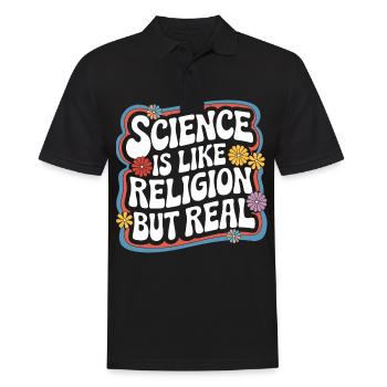 Athéisme, athée, anti-religion, agnostique - Polo Homme - noir - Devant - Kai (181cm)