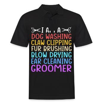 Hundefriseur - Männer Poloshirt - Schwarz - Vorne - Kai (181cm)