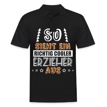 so sieht ein richtig cooler Erzieher aus - Männer Poloshirt - Schwarz - Vorne - Kai (181cm)