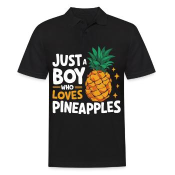 Ananas Fruit tropical hawaïen - Polo Homme - noir - Devant - Kai (181cm)