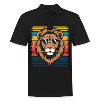 Lion Lion Animal Africa - Men's Polo Shirt - black - Front - Kai (181cm)