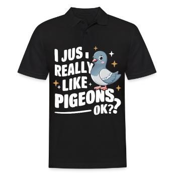 Pigeon Pigeons Animal Oiseau - Polo Homme - noir - Devant - Kai (181cm)