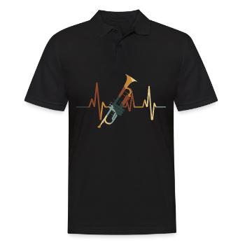 Trompete - Männer Poloshirt - Schwarz - Vorne - Kai (181cm)