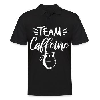 Team Caffeine Design für einen Kaffeesüchtigen - Männer Poloshirt - Schwarz - Vorne - Kai (181cm)
