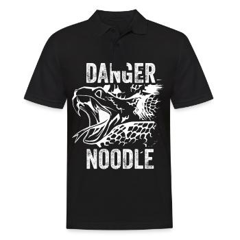 Schlange Danger Noodle Spruch lustig - Männer Poloshirt - Schwarz - Vorne - Kai (181cm)