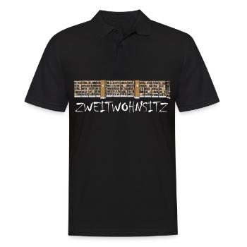 Die Bibliothek ist mein Zweitwohnsitz T-shirt - Männer Poloshirt - Schwarz - Vorne - Kai (181cm)