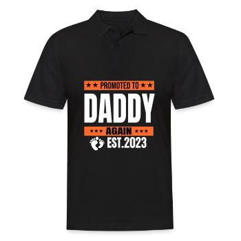 Promu à nouveau papa 2023 | papa en devenir - Polo Homme - noir - Devant - Kai (181cm)
