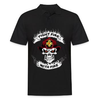 FIGHT FIRE WITH FIRE - Feuerwehr - Men's Polo Shirt - black - Front - Kai (181cm)