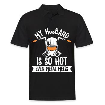 Welding saying for your welder wife - Men's Polo Shirt - black - Front - Kai (181cm)