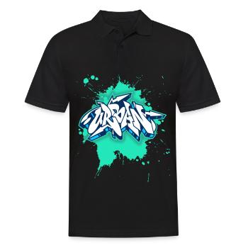 Urban-Graffiti, Grunge-Stil, Graffiti-Grunge - Männer Poloshirt - Schwarz - Vorne - Kai (181cm)