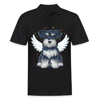 Niedlicher Zwergschnauzer mit Sonnenblumen - Männer Poloshirt - Schwarz - Vorne - Kai (181cm)