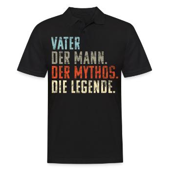 Vater Mann Mythos Legende Vatertag Geschenk Witzig - Männer Poloshirt - Schwarz - Vorne - Kai (181cm)