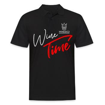 Winegod funny saying Wine Time - Men's Polo Shirt - black - Front - Kai (181cm)