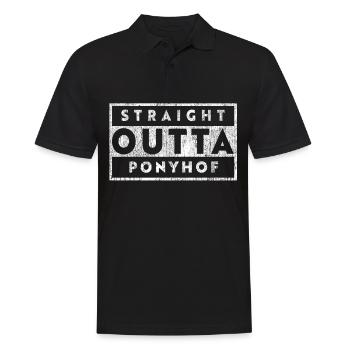 Straight Outta Ponyhof - Männer Poloshirt - Schwarz - Vorne - Kai (181cm)