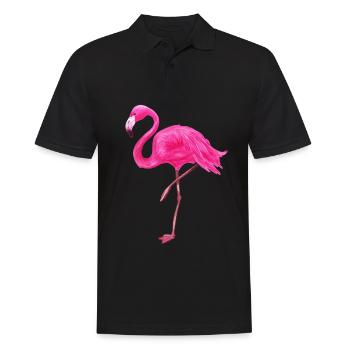 Pink Flamingo bird Flamingos shirt - Men's Polo Shirt - black - Front - Kai (181cm)