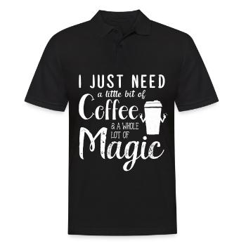 Magic Coffee Caffein magician morning believe gift - Men's Polo Shirt - black - Front - Kai (181cm)