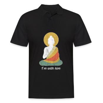 buddha buddhism meditation peace dharma zen - Männer Poloshirt - Schwarz - Vorne - Kai (181cm)