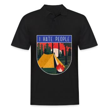 Camping hermit eremite freedom nature silence camp - Männer Poloshirt - Schwarz - Vorne - Kai (181cm)