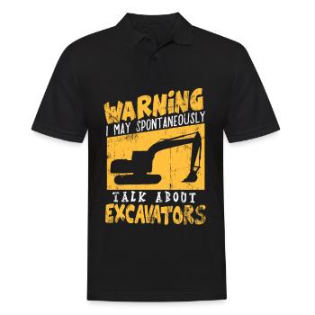 Excavator digger construction vehicle boy birthday - Men's Polo Shirt - black - Front - Kai (181cm)