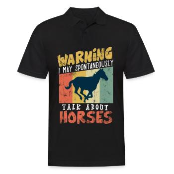 riding horse eqeuestrian funny stallion horseback - Männer Poloshirt - Schwarz - Vorne - Kai (181cm)