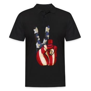 Peace Flag Sign' Awesome July 4th Freedom - Männer Poloshirt - Schwarz - Vorne - Kai (181cm)