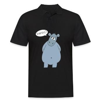 Freunde Hippo Flusspferd Nilpferd Geschenk - Männer Poloshirt - Schwarz - Vorne - Kai (181cm)