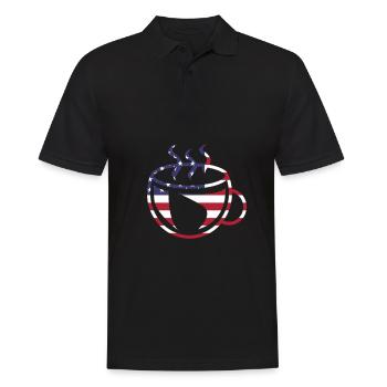 Coffee cup american flag caffeine stars stripes - Men's Polo Shirt - black - Front - Kai (181cm)