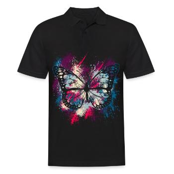 Papillon Monarque Printemps Coloré Doux Cadeau - Polo Homme - noir - Devant - Kai (181cm)