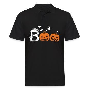 Boo Halloween - Männer Poloshirt - Schwarz - Vorne - Kai (181cm)