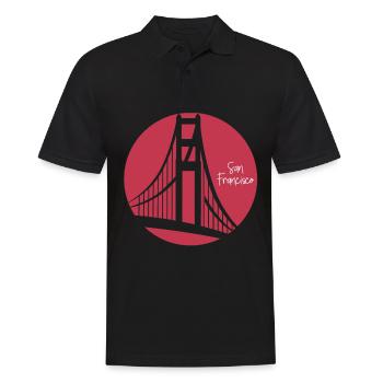 San Francisco Golden Gate Bridge Gift - Men's Polo Shirt - black - Front - Kai (181cm)